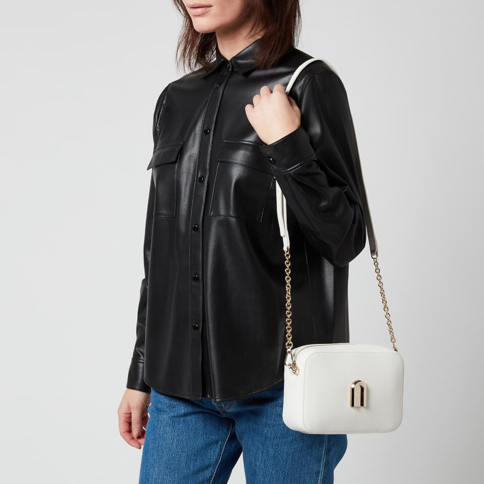 Furla Women's Sleek Mini Camera Cross Body Bag - White