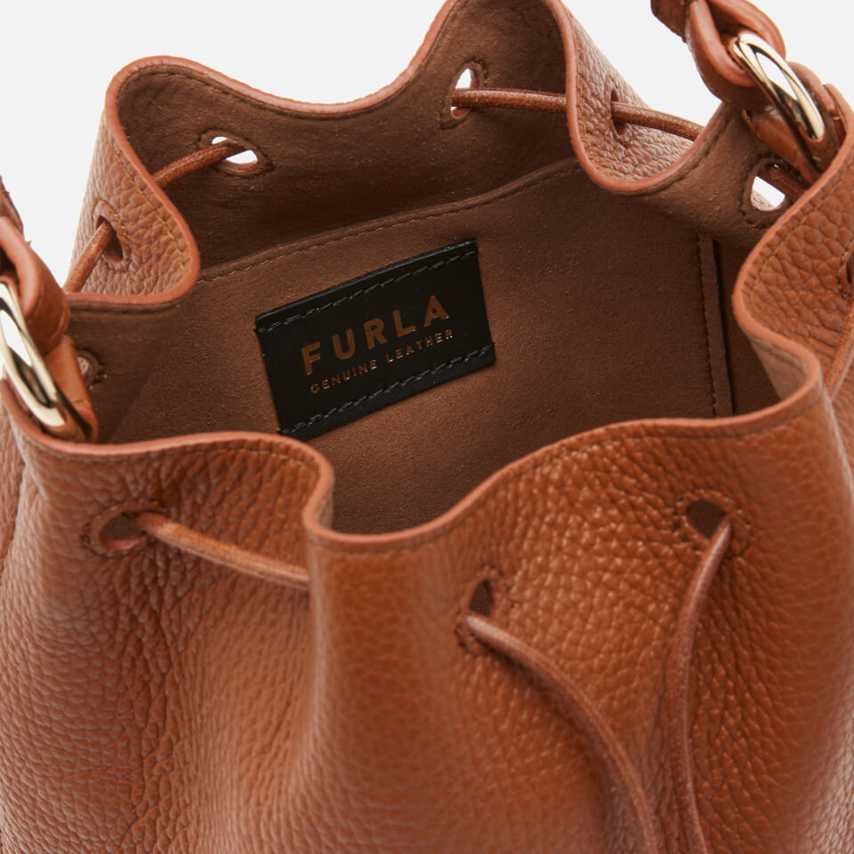 Furla Women's Sleek Small Drawstring Bucket Bag - Brown