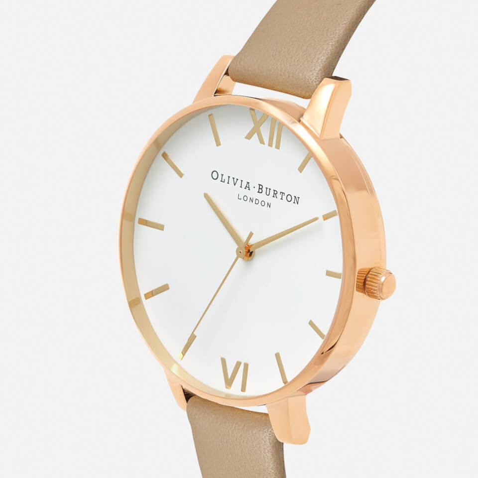Olivia Burton Women's White Dial Watch - Sand/Gold