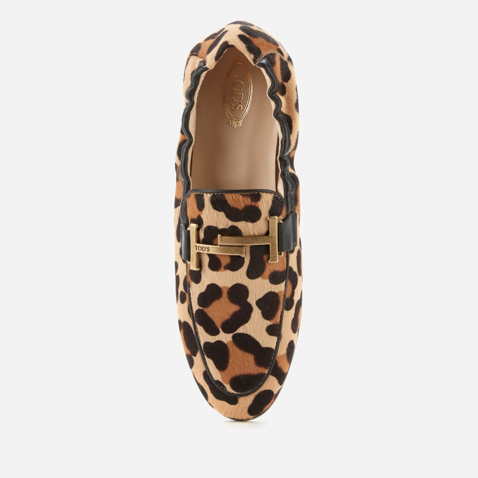 Tod's best sale leopard loafers