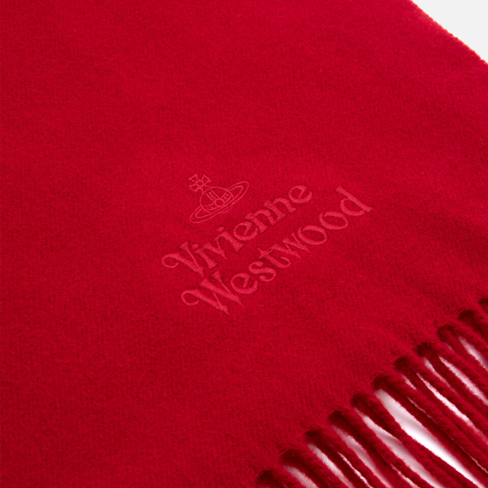Vivienne Westwood Women's Embroidered Wool Scarf - Red
