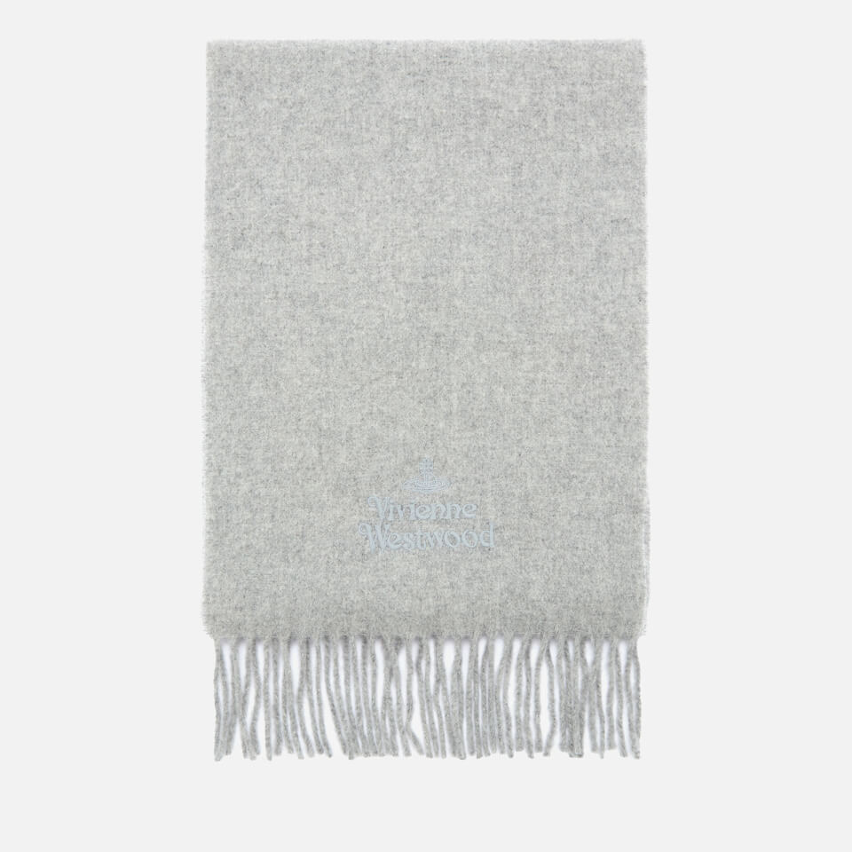 Vivienne Westwood Women's Embroidered Wool Scarf - Light Grey
