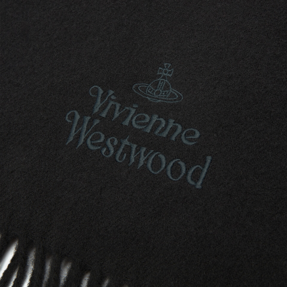 Vivienne Westwood Women's Embroidered Wool Scarf - Black