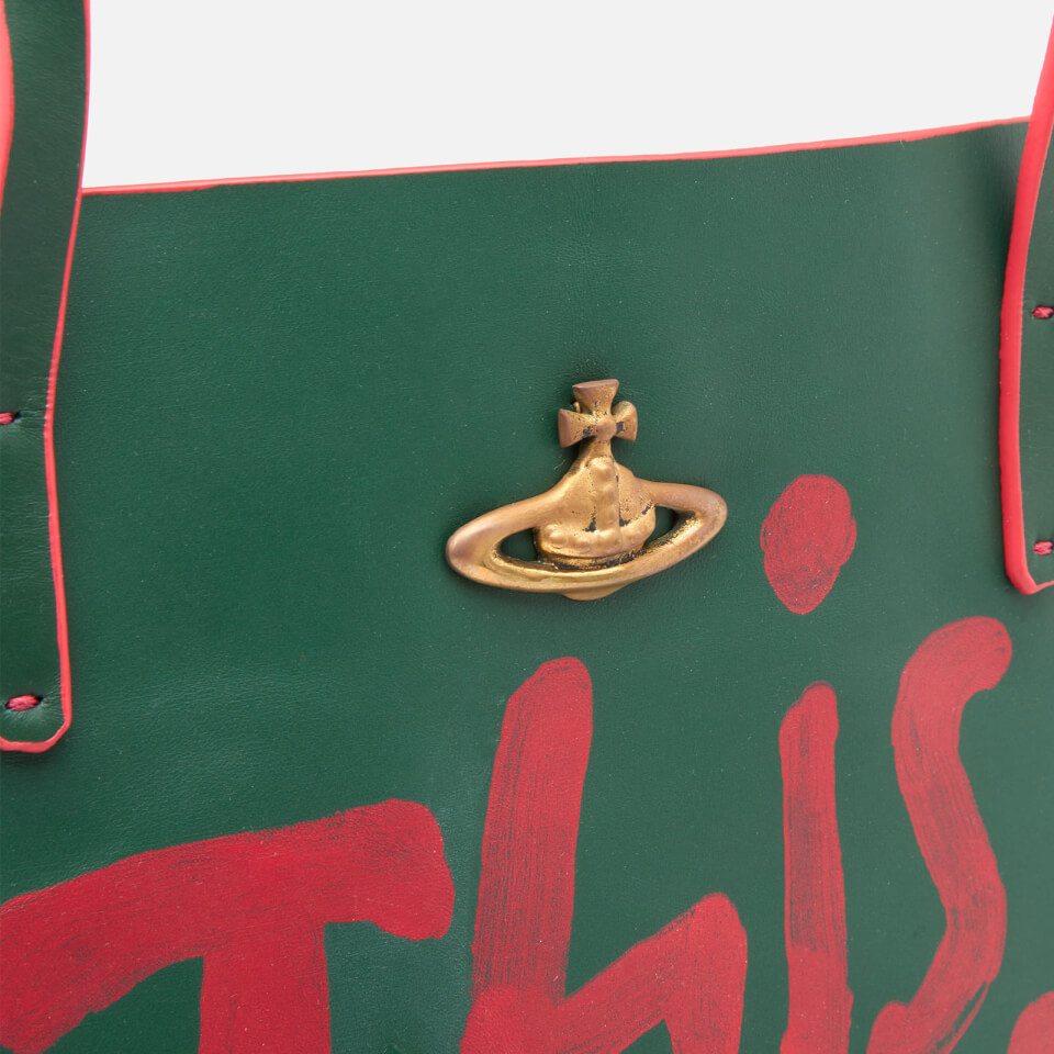 Vivienne Westwood Women's I Am Expensive Leather Shopper - Green