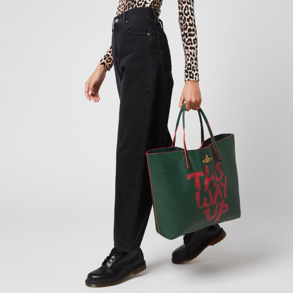 Vivienne Westwood Women's I Am Expensive Leather Shopper - Green