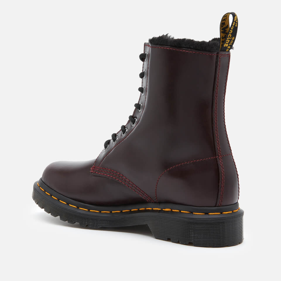 Dr. Martens Women's 1460 Serena Fur Lined Leather 8-Eye Boots - Oxblood