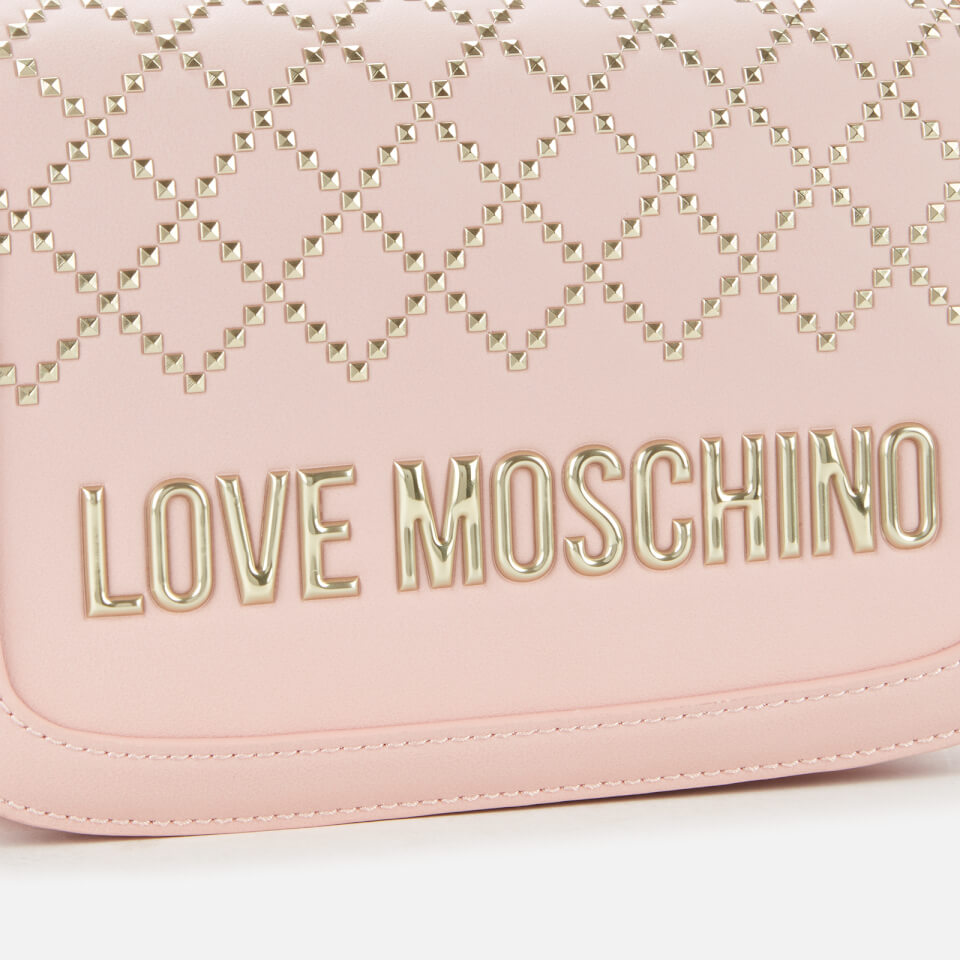 Love Moschino Women's Quilt Stud Detail Shoulder Bag - Pink