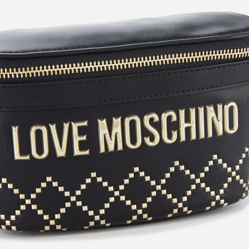 Love Moschino Women's Quilt Stud Detail Waist Bag - Black