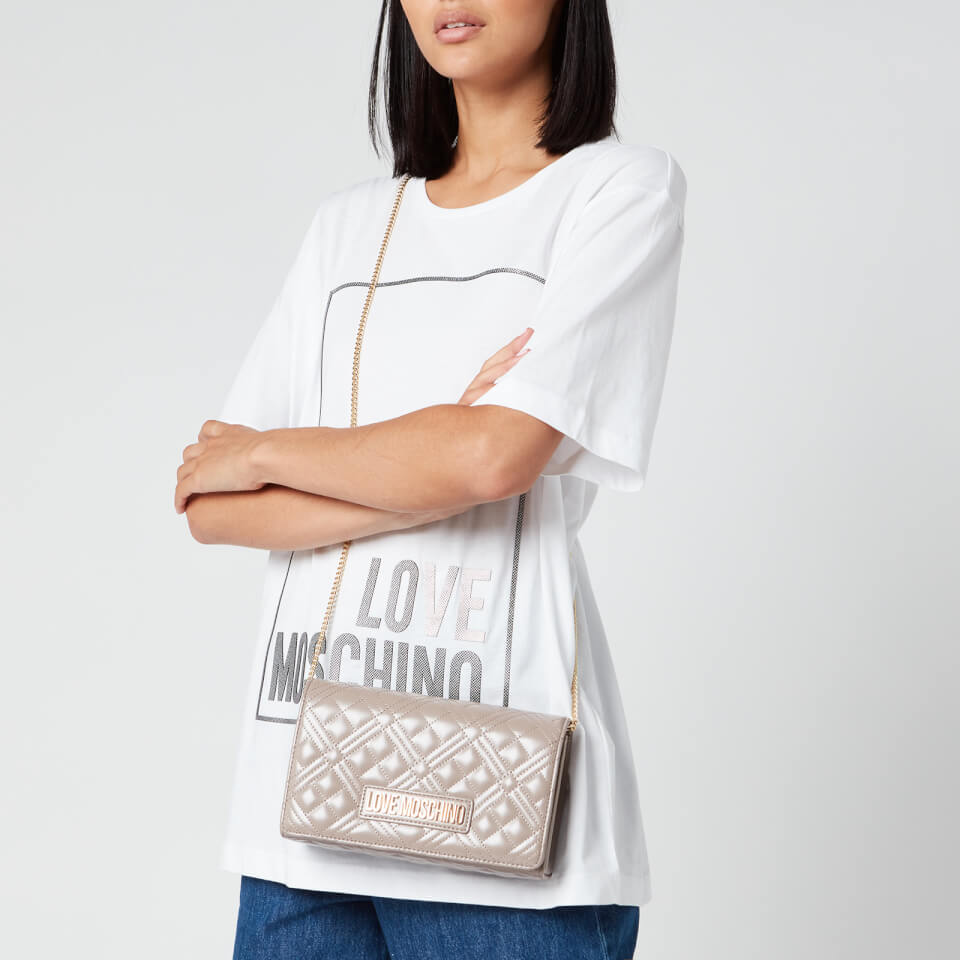 Love Moschino Women's Quilted Chain Bag - Taupe