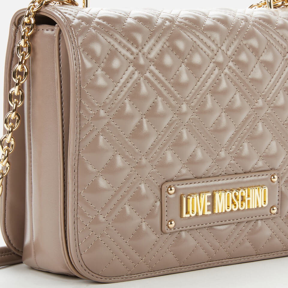 Love Moschino Women's Quilted Shoulder Bag - Taupe