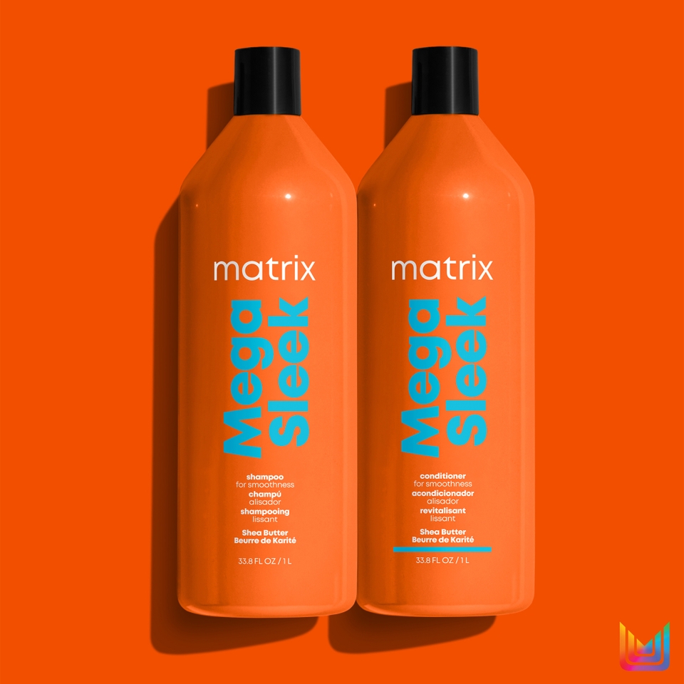 Matrix Total Results Mega Sleek Shea Butter Smoothing Shampoo and Conditioner 1000ml Duo for Frizzy Hair