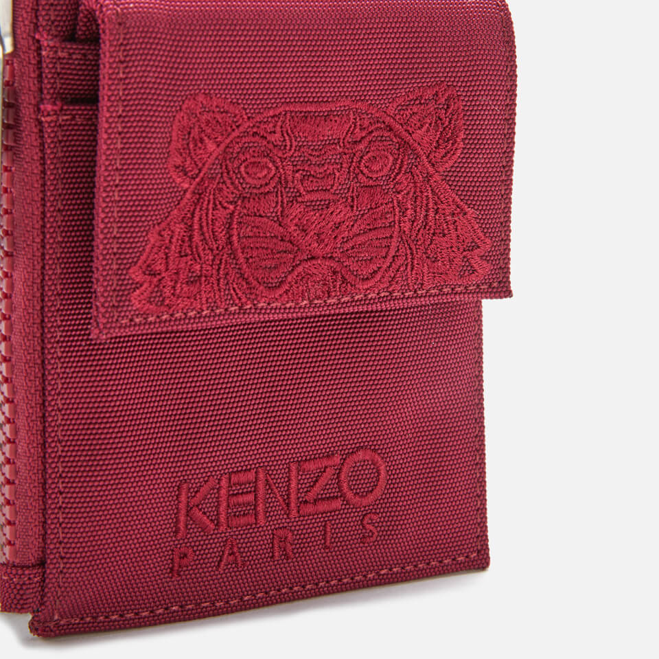 KENZO Men's Kampus Canvas Cardholder on Strap - Magenta
