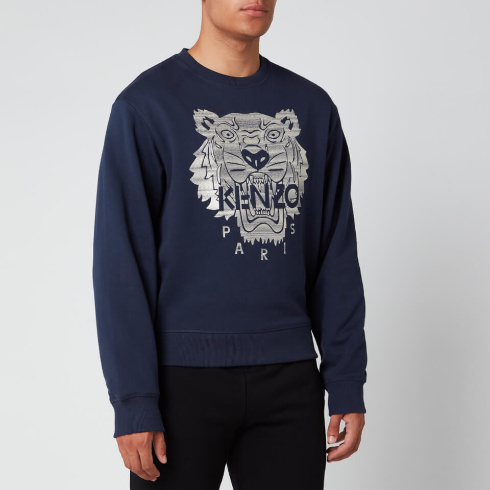 KENZO Men s Stitched Tiger Sweatshirt Navy Blue Coggles