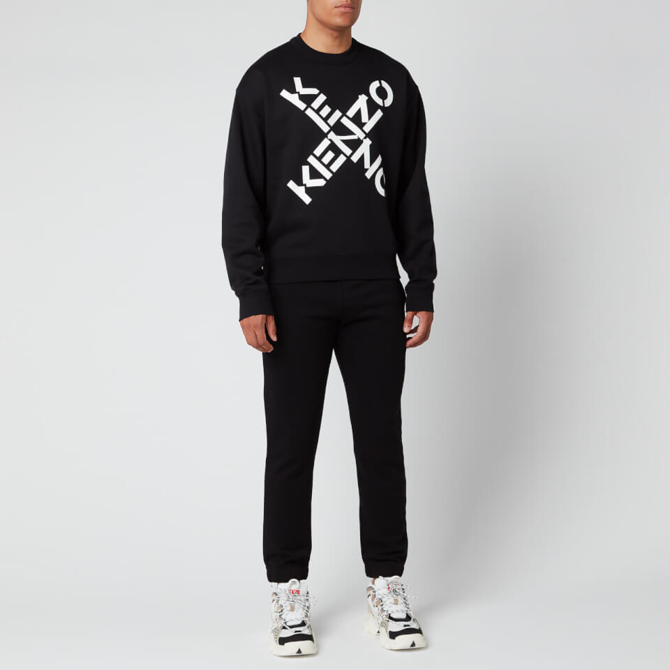 【大人ストリート】KENZO Tail Logo Oversize Sweat Shirt KENZO Men's Sport Oversized Sweatshirt - Black - XS | Coggles