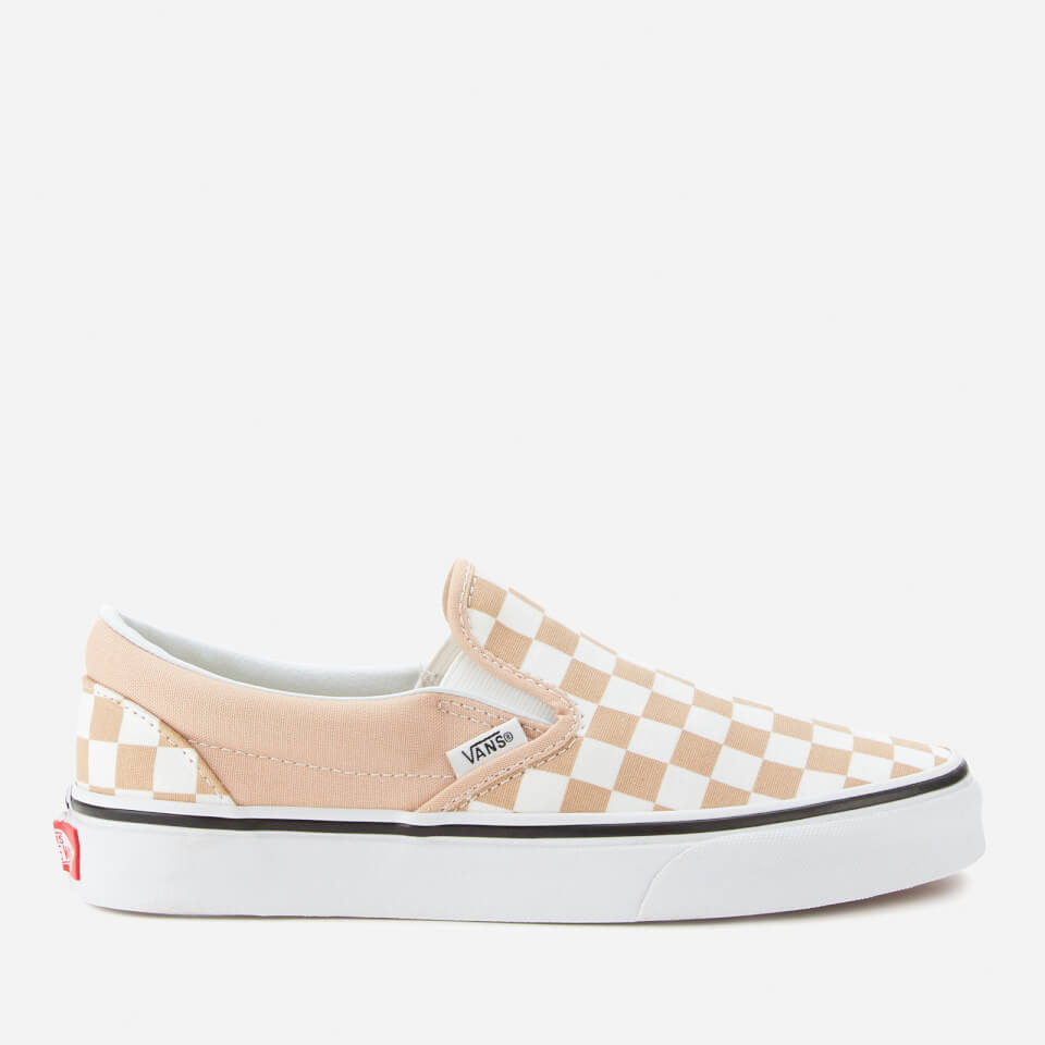 Tan and white checkered vans hot sale