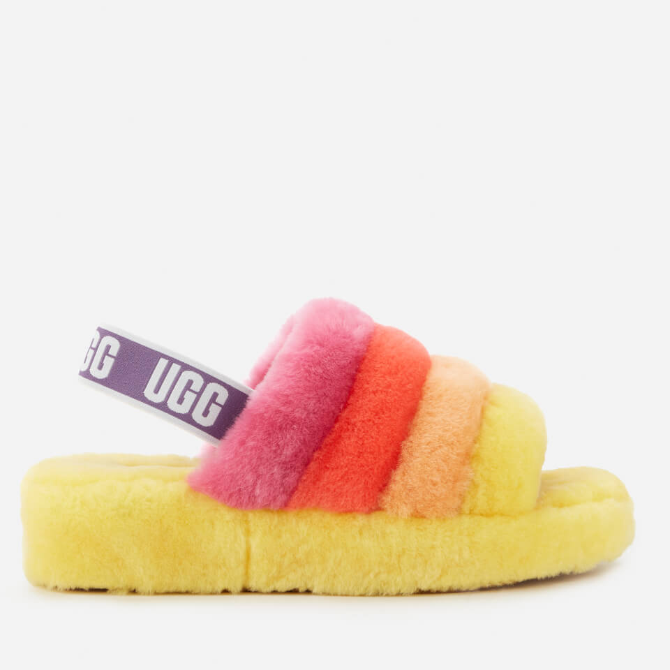 UGG Fluff Yeah Slippers Pride Capsule Rainbow Yellow