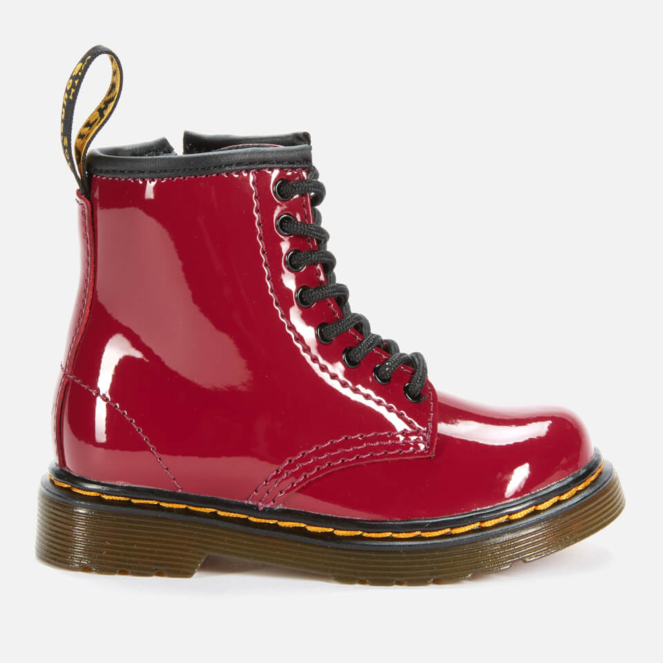 Dr. Martens Toddlers 1460 Patent Lamper Lace Up Boots Dark Scooter Red UK 5.5 Toddler Allsole