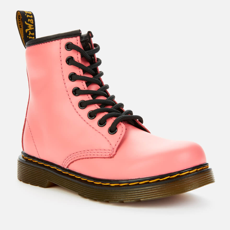 Dr. Martens Kids 1460 Leather Lace Up Boots Acid Pink UK 10 Kids Allsole