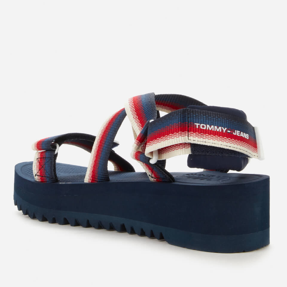Tommy Jeans Women s Degrade Tape Flatform Sandals Twilight Navy