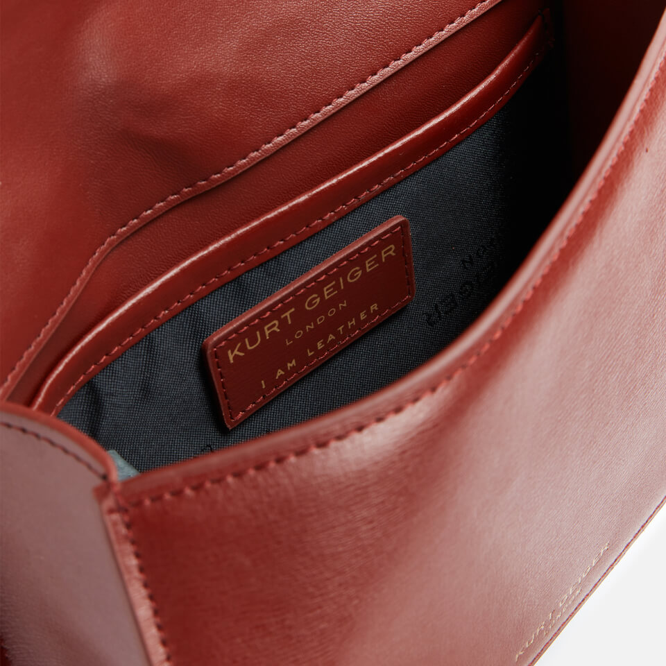 Kurt Geiger London Women's Shoreditch Small Cross Body Bag- Rust