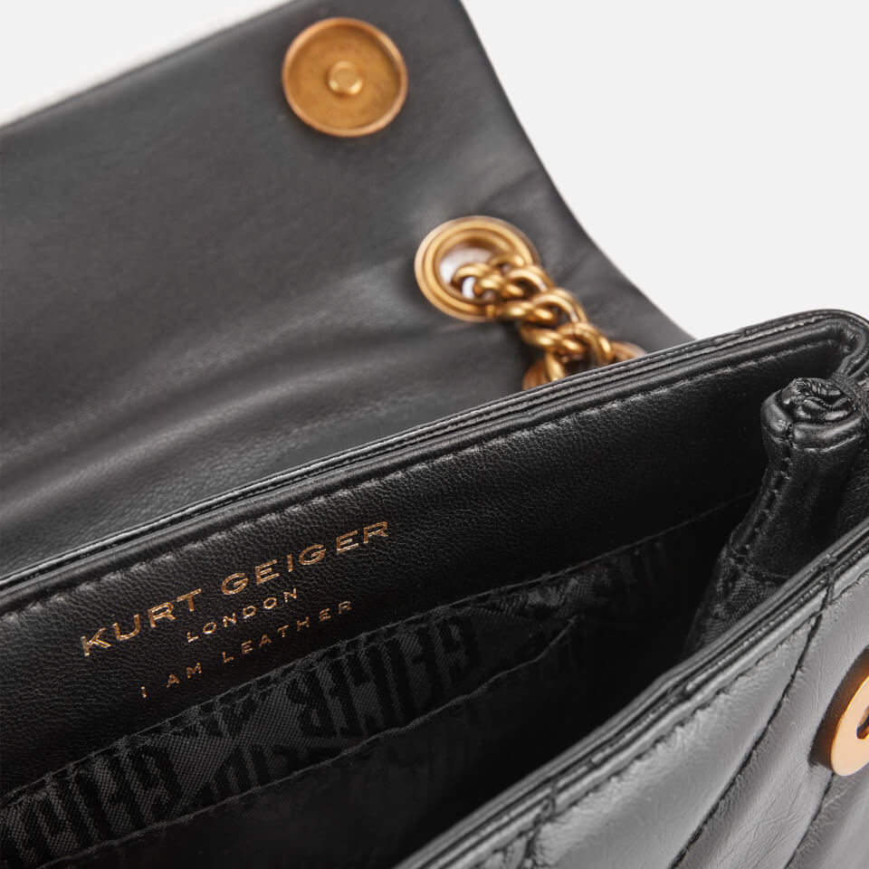 Kurt Geiger London Women's Patent Mini Kensington Bag - Black/White
