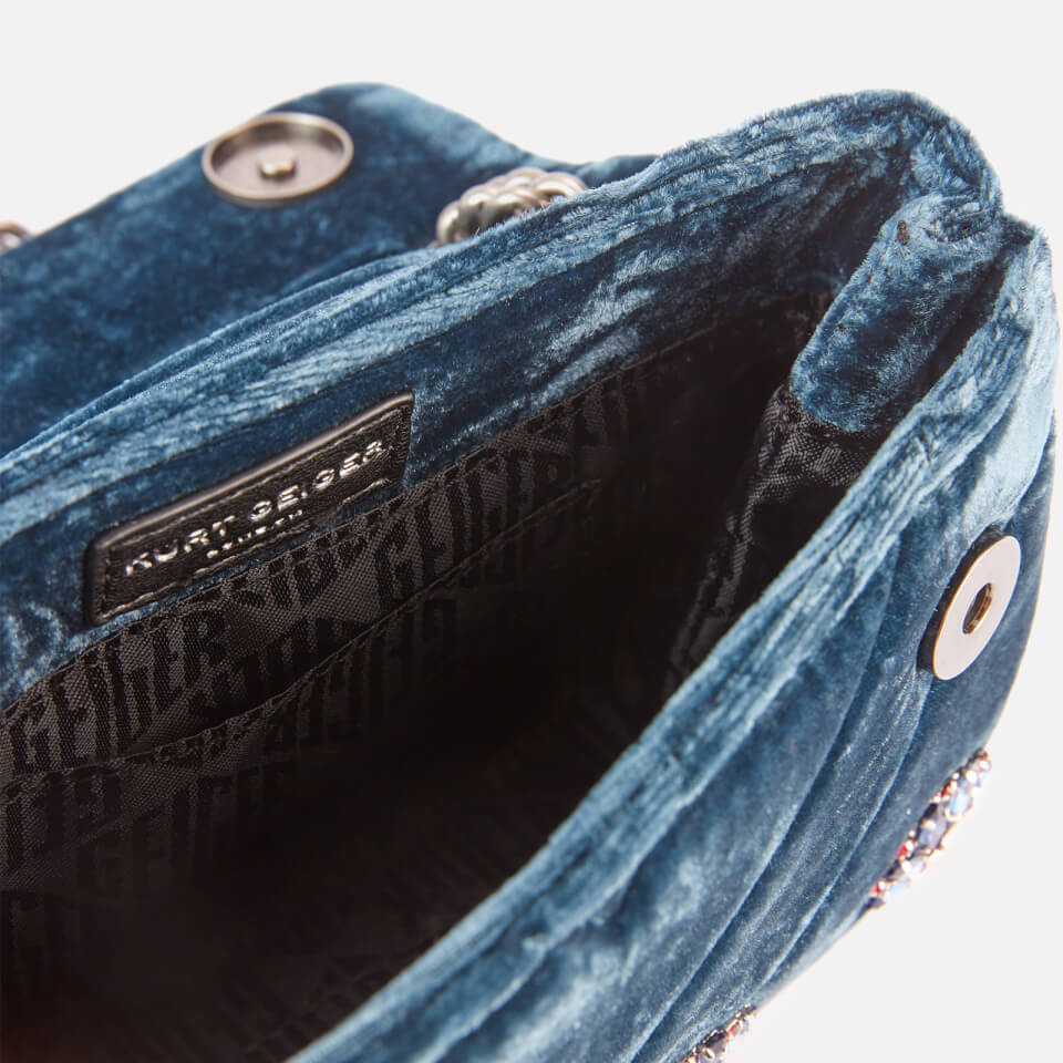Kurt Geiger London Women's Velvet Mini Kensington Bag - Blue
