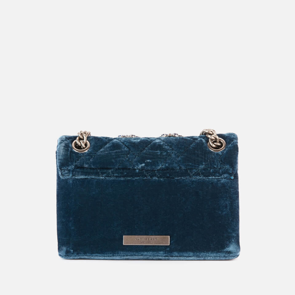 Kurt Geiger London Women's Velvet Mini Kensington Bag - Blue