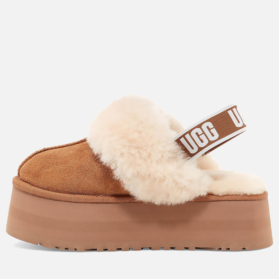 UGG Women's Funkette Suede Flatform Slippers - Chestnut | FREE UK Delivery  | Allsole