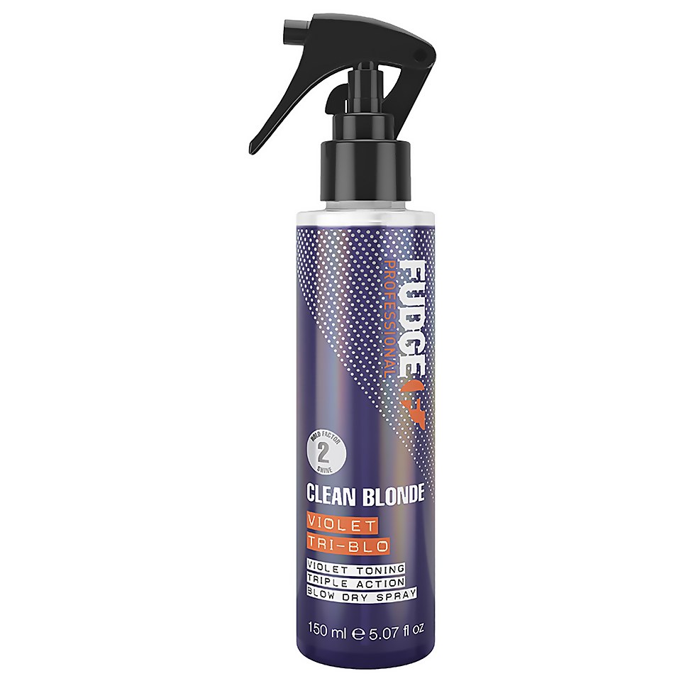 Fudge Professional Violet Tri-Blo Heat Protecting Purple Toning Blow Dry Spray 150ml