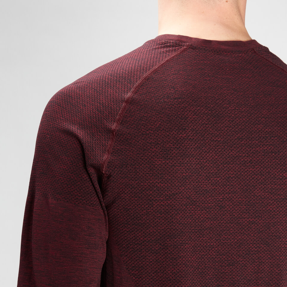 MP Men's Essential Seamless Long Sleeve Top- Washed Oxblood Marl
