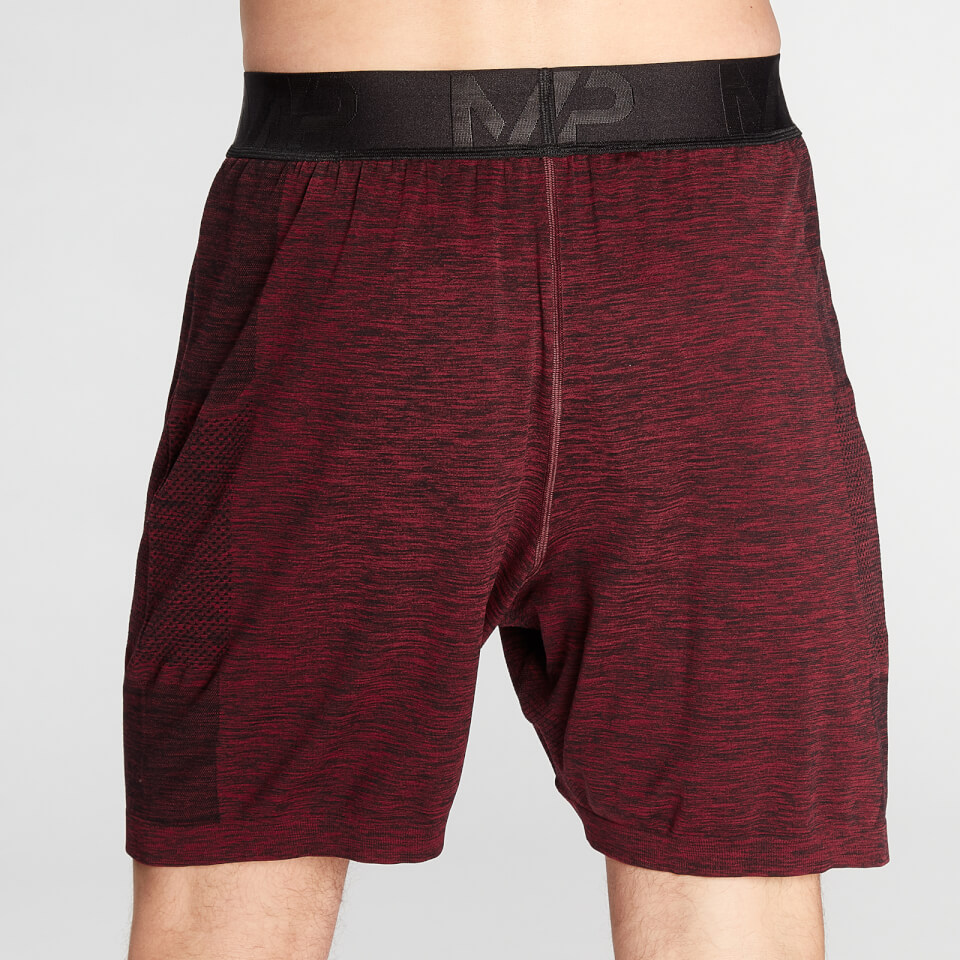 MP Men's Essential Seamless Shorts- Washed Oxblood Marl