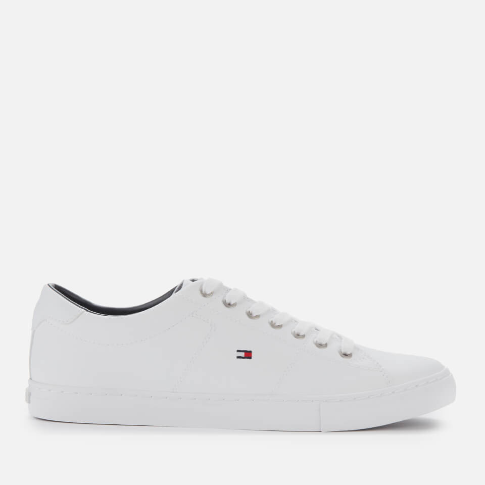 Tommy Men's Jay Essential Leather Low Top Trainers - White | Worldwide Delivery | Allsole
