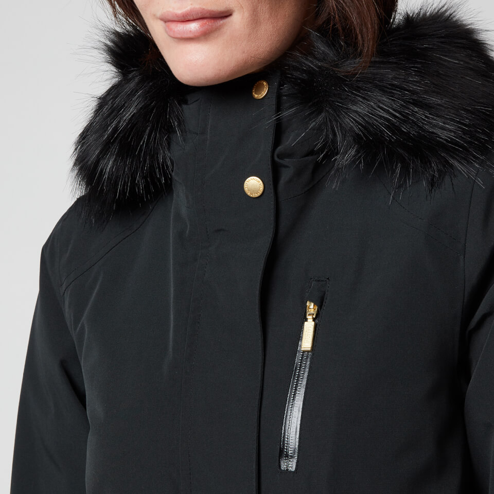 Barbour international touchdown long parka coat in black clearance