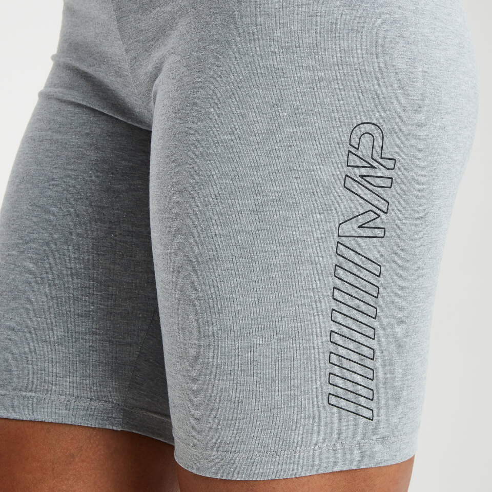 MP Women's Outline Graphic Cycling Shorts - Grey Marl
