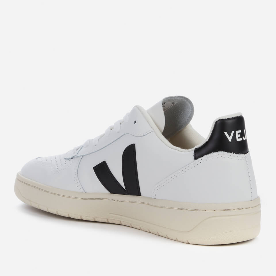 Veja Men's V-10 Leather Trainers - Extra White/Black