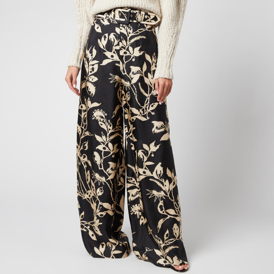 Zimmermann Women's Ladybeetle Wide Leg Pants - Black Eye Print - 0/UK8 |  Coggles