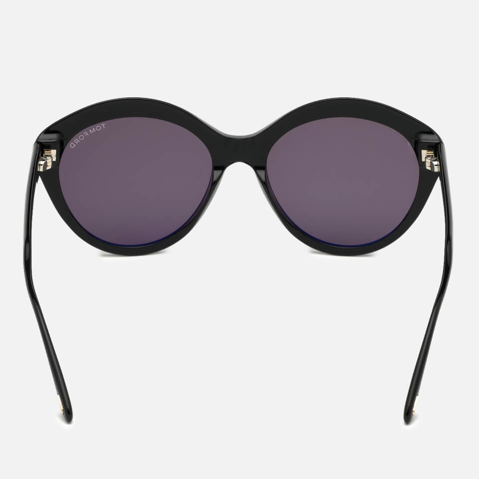 Tom Ford Women's Maxine Round Frame Sunglasses - Black/Smoke