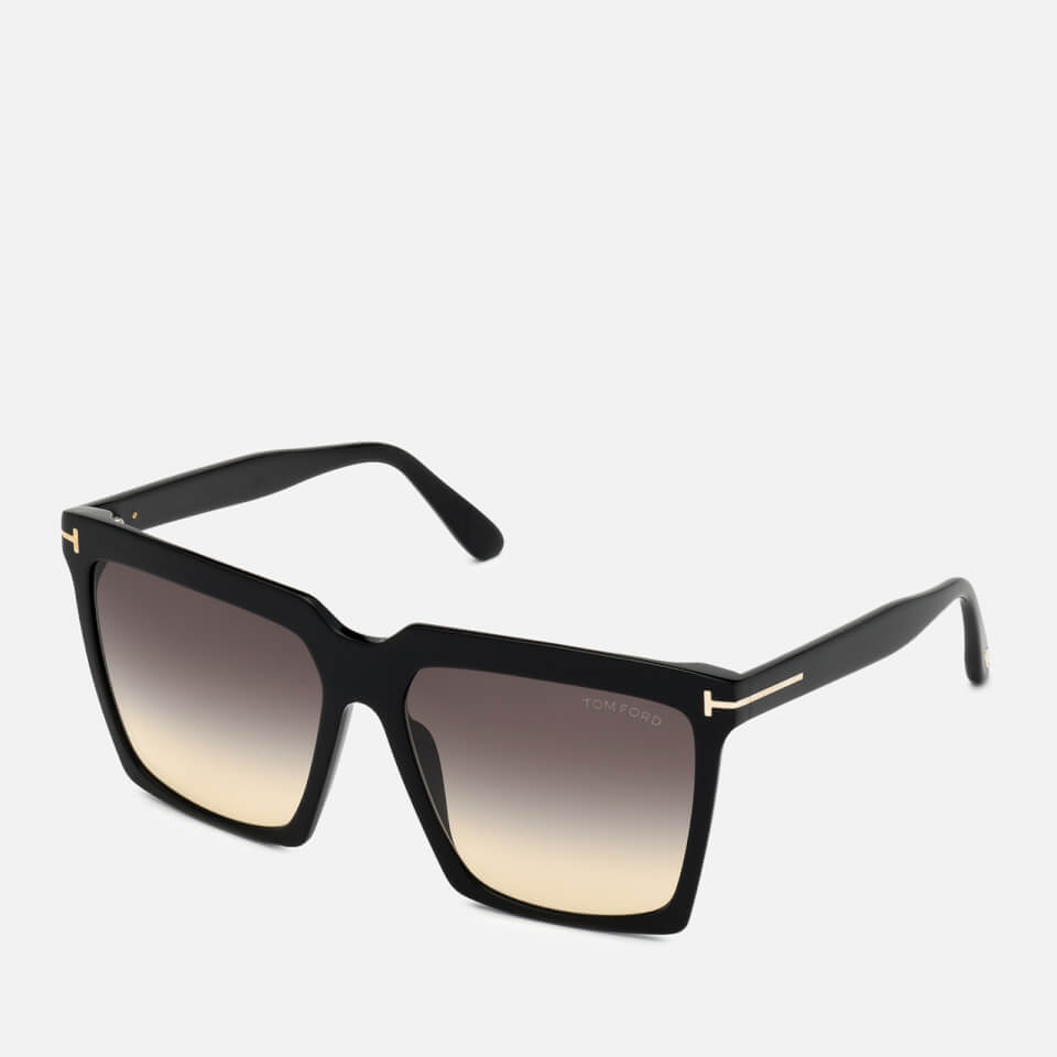 Tom Ford Women's Oversized Square Frame Sunglasses - Black/Smoke
