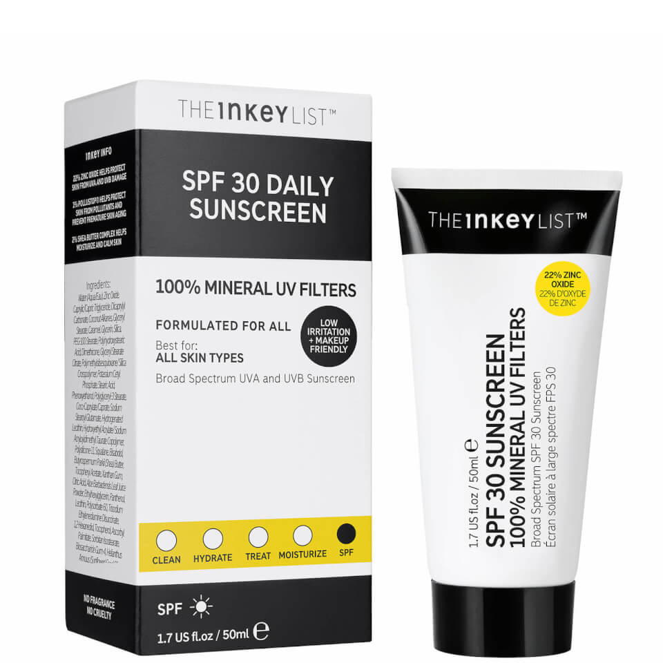 The INKEY List SPF30 Sunscreen 100% Mineral UV Filters 50ml