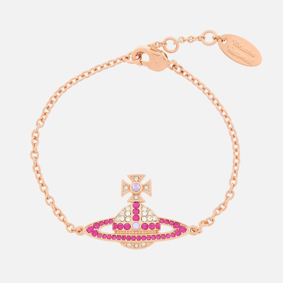 Vivienne Westwood Ladies Pink and Champagne Stone Set Kika Bracelet