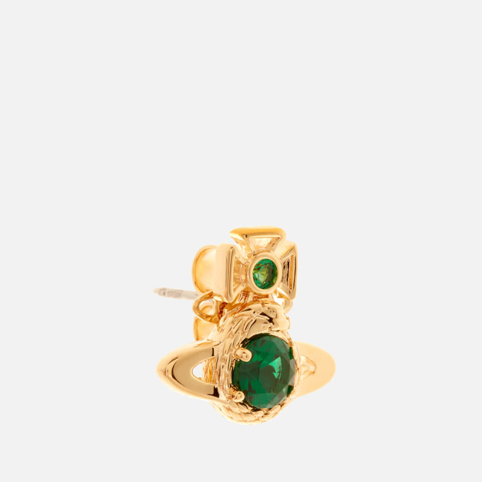 Vivienne Westwood Women's Ouroboros Small Earrings - Gold Emerald