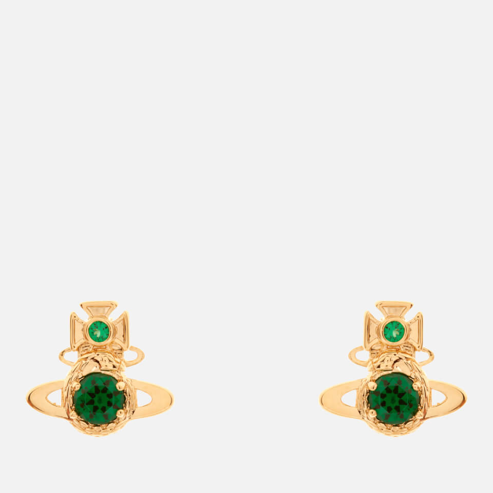 Vivienne Westwood Women's Ouroboros Small Earrings - Gold Emerald