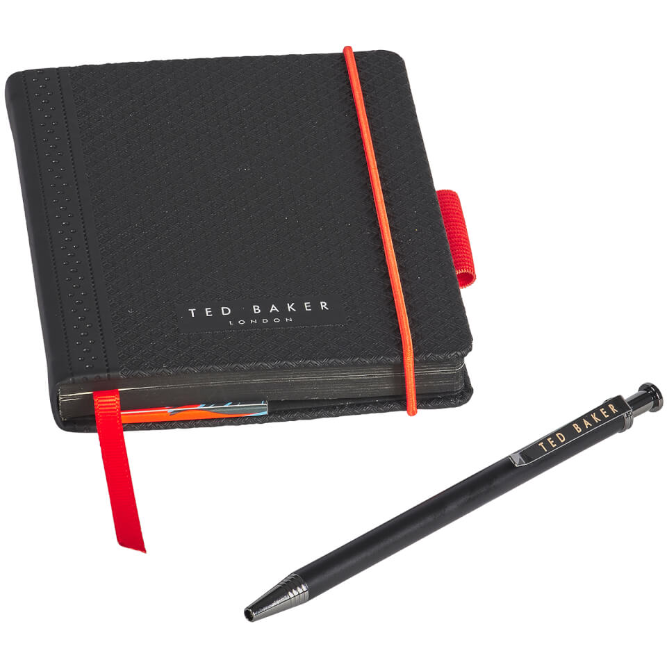Ted Baker Men's A6 Brogue Geo Notebook & Pen - Black