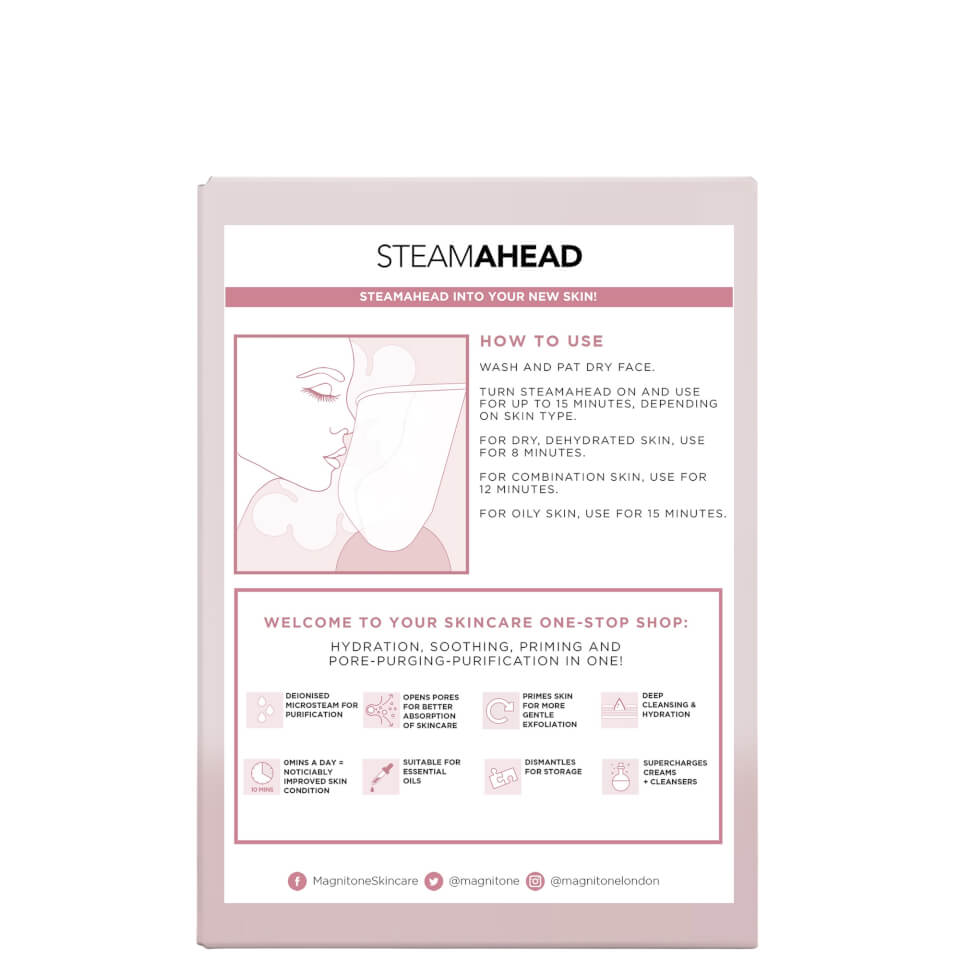 MAGNITONE London SteamAhead Hydrating Facial Micro Steamer - Pink
