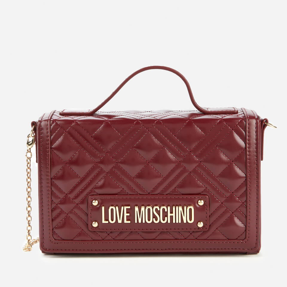 Love Moschino Women's Quilted Top Handle Bag - Burgundy
