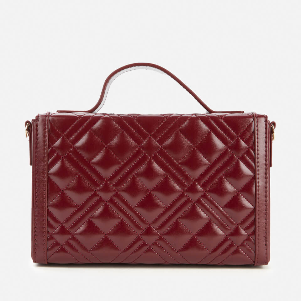 Love Moschino Women's Quilted Top Handle Bag - Burgundy