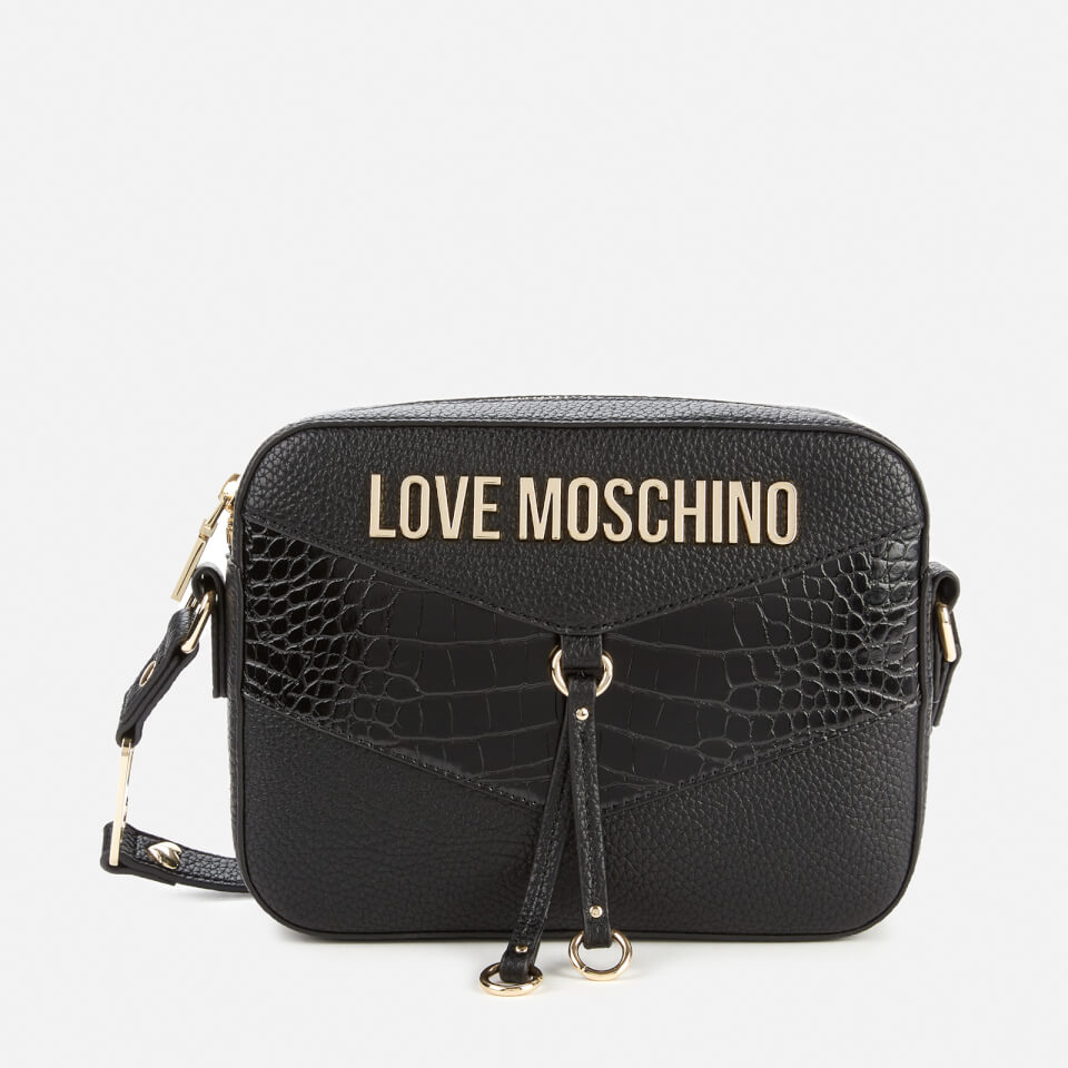 Love Moschino Women's Moc Croc Cross Body Bag - Black