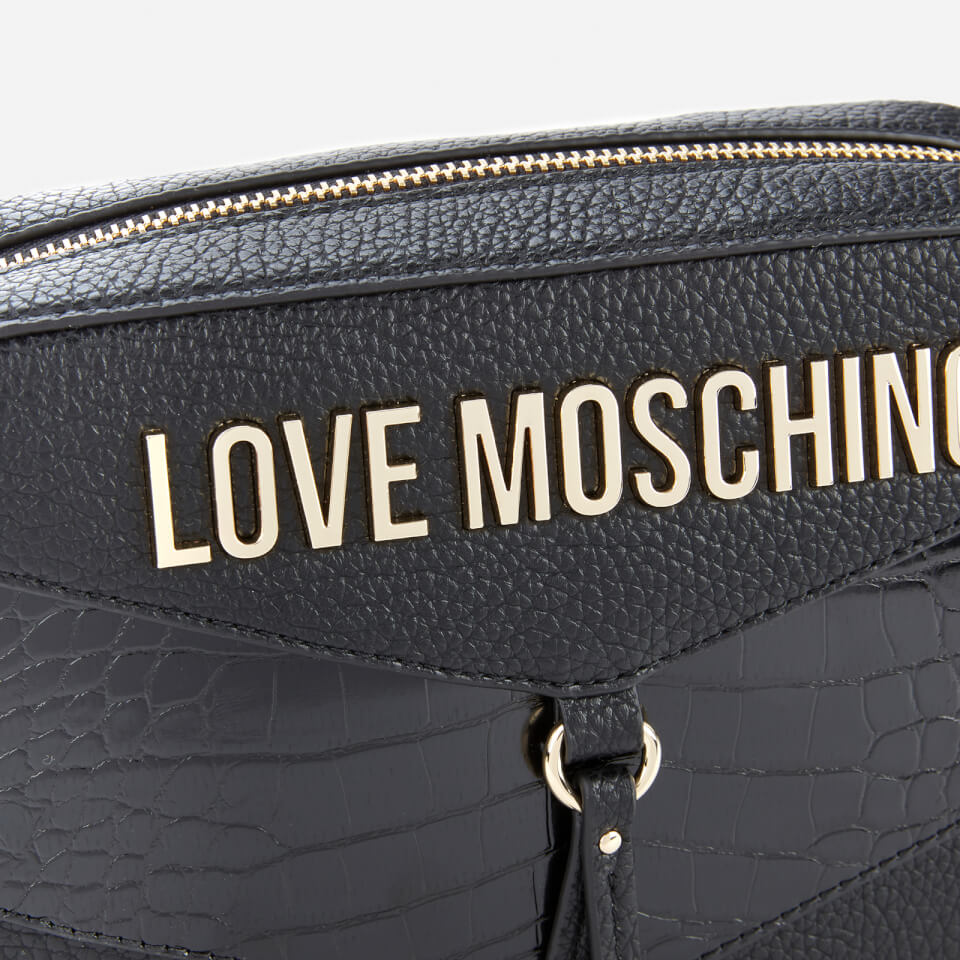 Love Moschino Women's Moc Croc Cross Body Bag - Black