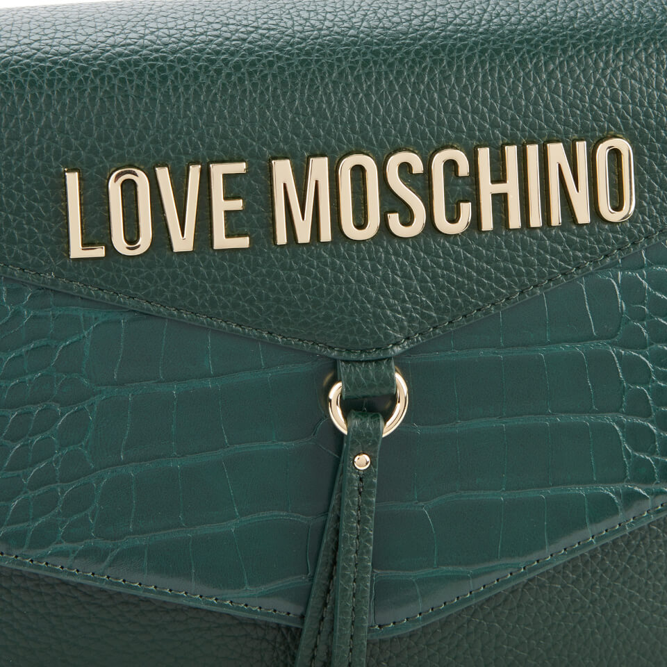 Love Moschino Women's Moc Croc Shoulder Bag - Green