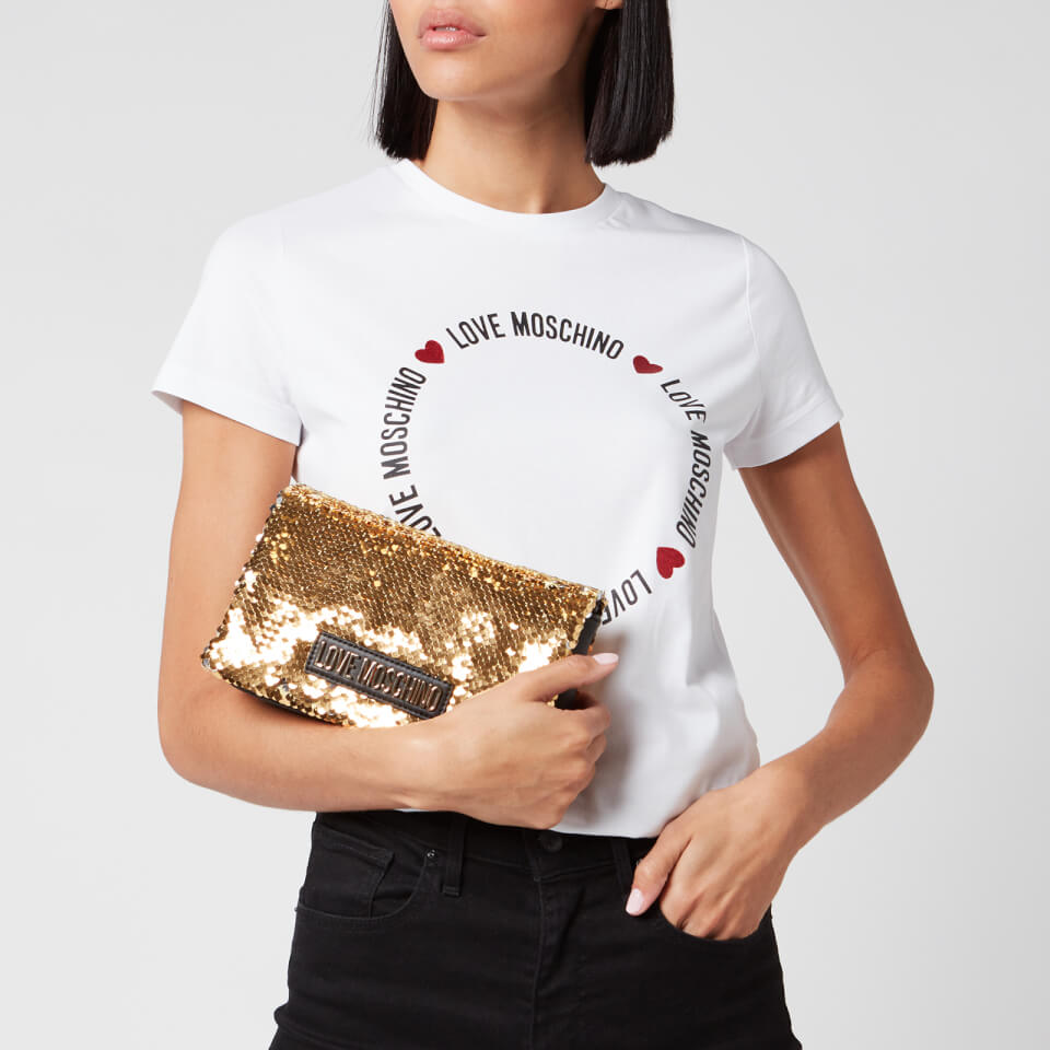 Love Moschino Women's Sequin Shoulder Bag - Gold